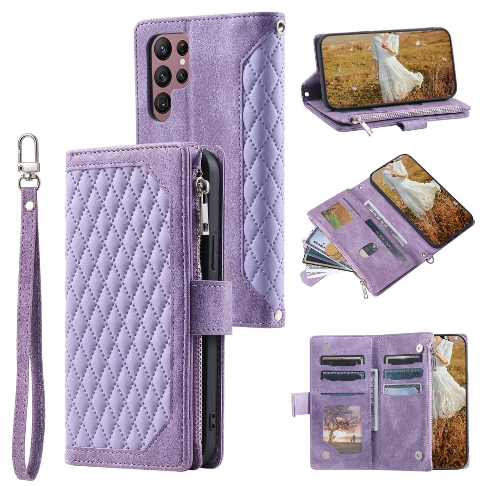 Samsung Galaxy S25 Ultra Wallet/Purse Quilted Purple