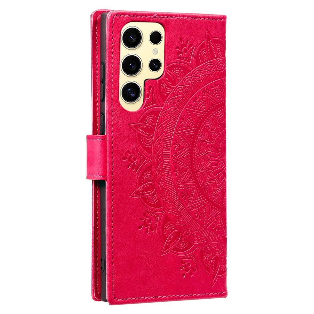 Samsung Galaxy S25 Ultra Leather Cover Mandala Pink