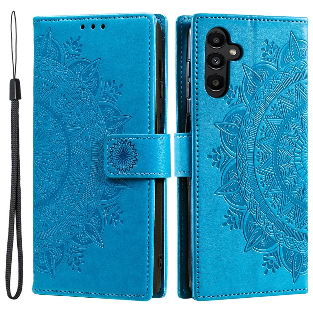 Samsung Galaxy S25 Plus Leather Cover Mandala Blue