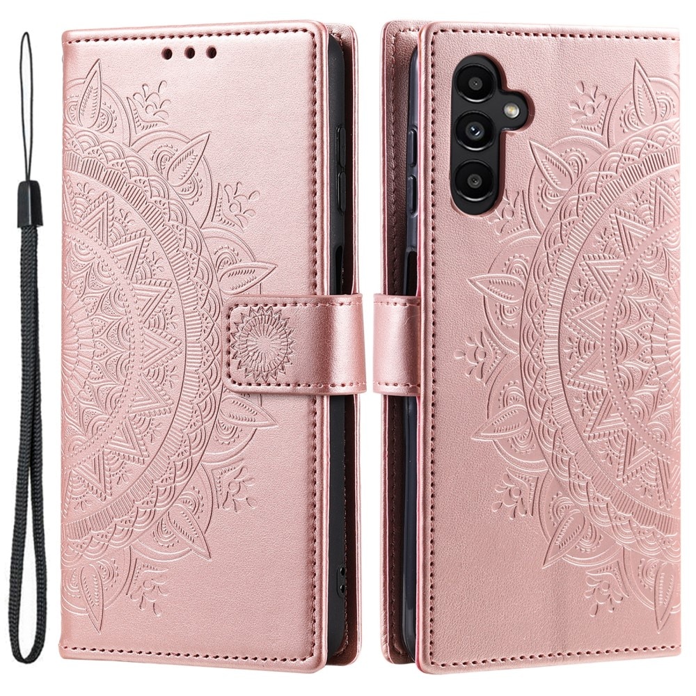 Samsung Galaxy S25 Plus Leather Cover Mandala Rose Gold