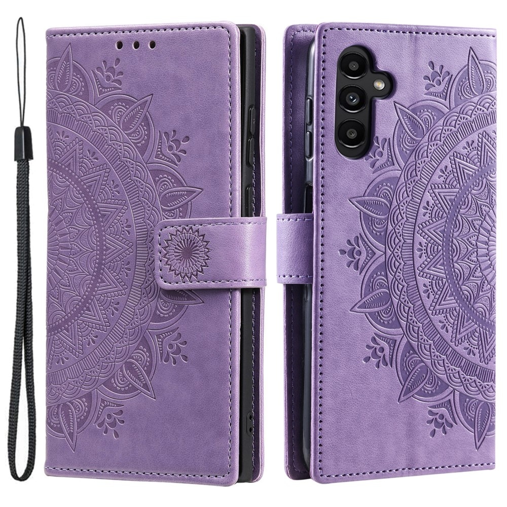 Samsung Galaxy S25 Plus Leather Cover Mandala Purple