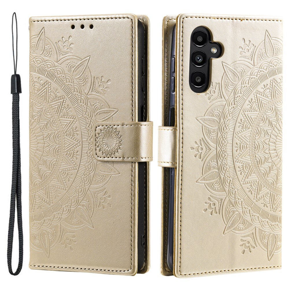 Samsung Galaxy S25 Plus Leather Cover Mandala Gold