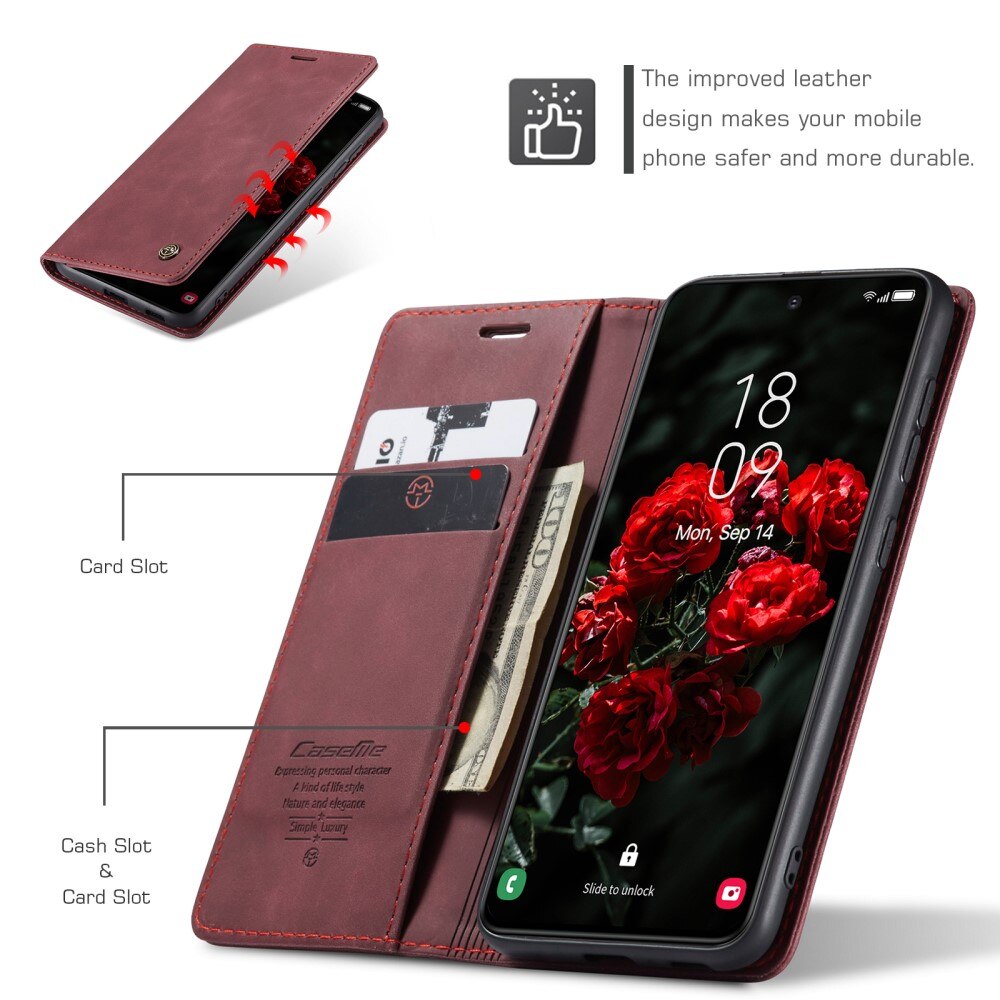 Samsung Galaxy S24 FE Slim Wallet Case Red