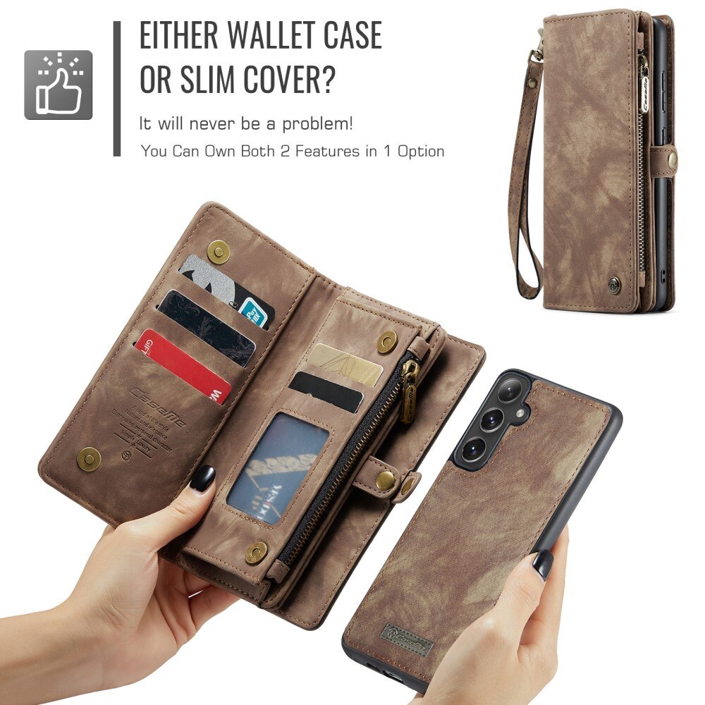 Samsung Galaxy S24 FE Multi-slot Wallet Case Brown