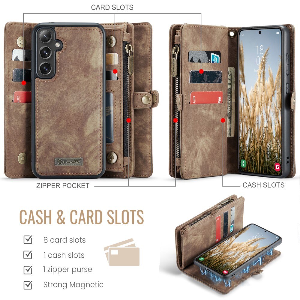 Samsung Galaxy S24 FE Multi-slot Wallet Case Brown