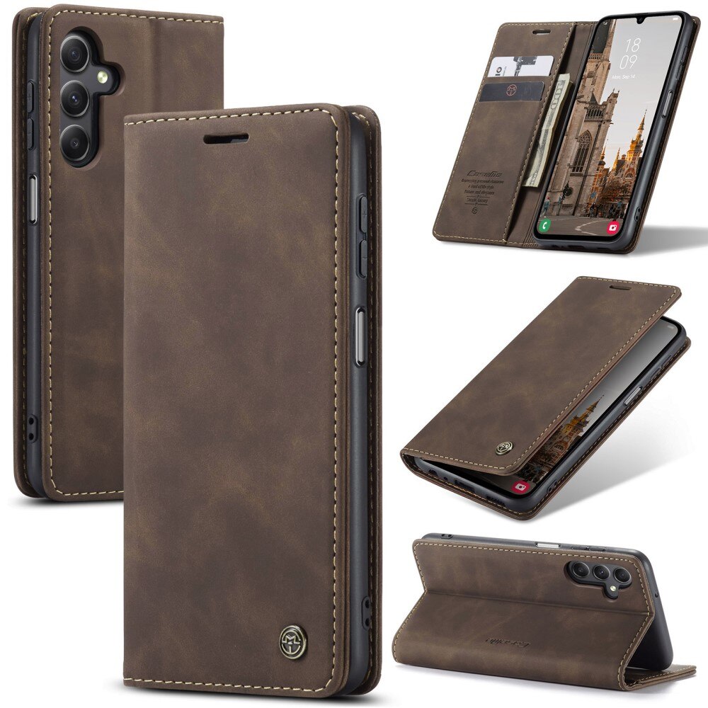 Samsung Galaxy A16 Slim Wallet Case Brown