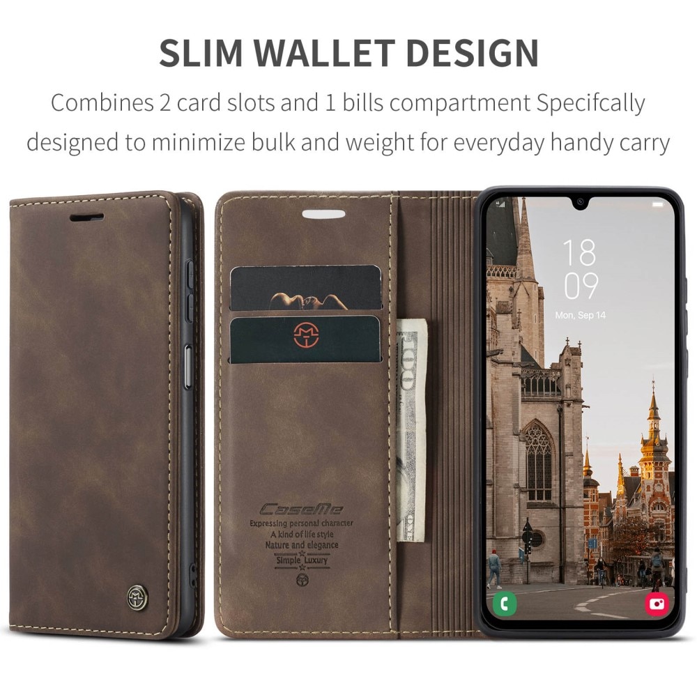 Samsung Galaxy A16 Slim Wallet Case Brown