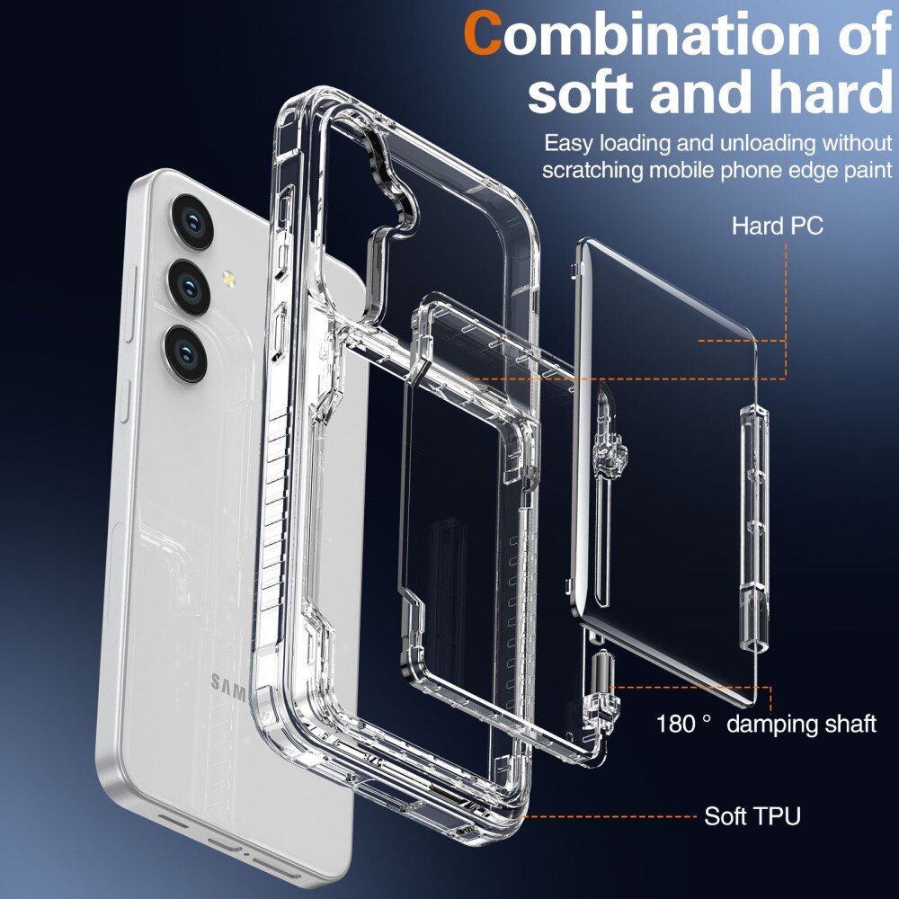 Hybrid Case Card Slot Kickstand Samsung Galaxy S25 Transparent