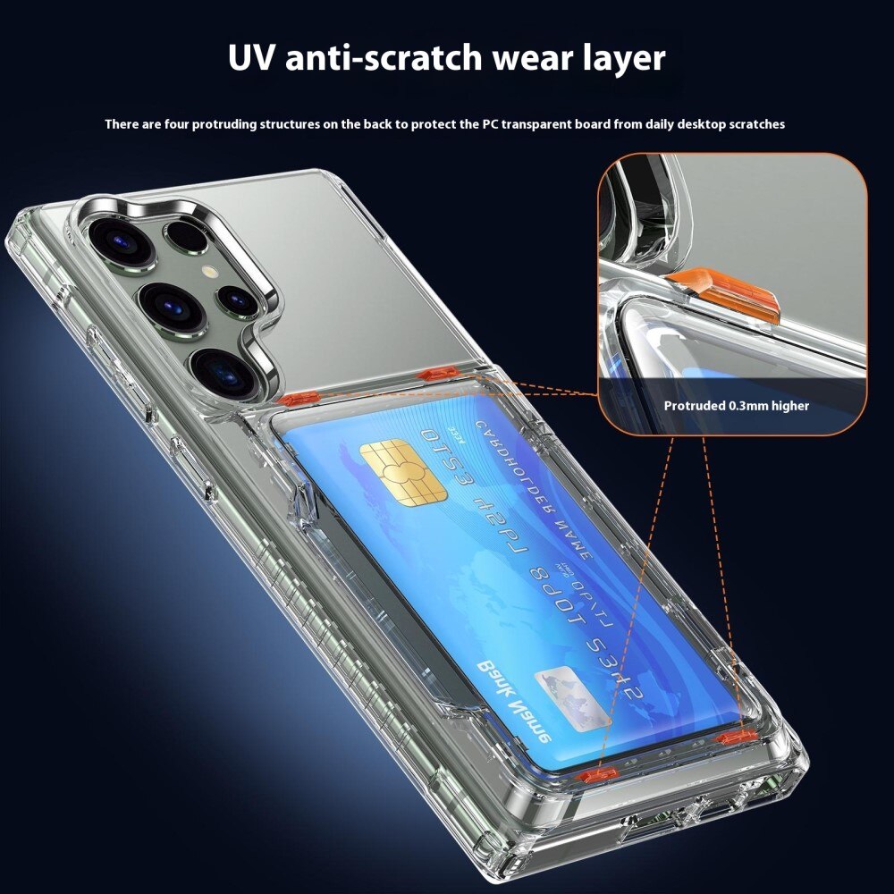 Hybrid Case Card Slot Kickstand Samsung Galaxy S25 Ultra Transparent