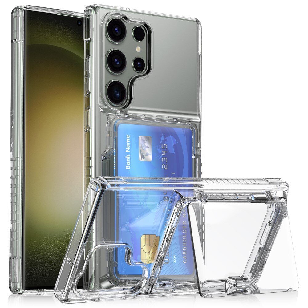 Hybrid Case Card Slot Kickstand Samsung Galaxy S25 Ultra Transparent