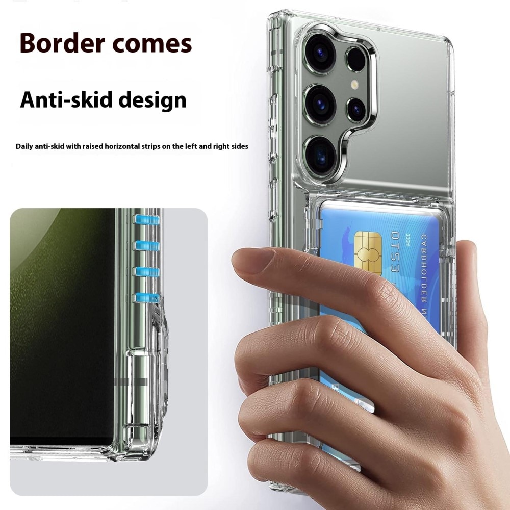 Hybrid Case Card Slot Kickstand Samsung Galaxy S25 Ultra Transparent