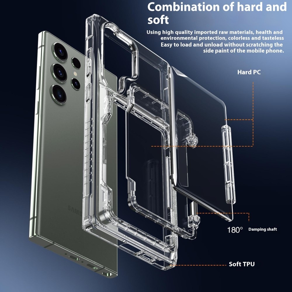 Hybrid Case Card Slot Kickstand Samsung Galaxy S25 Ultra Transparent