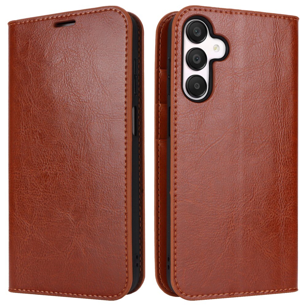 Samsung Galaxy A16 Genuine Leather Wallet Case Brown