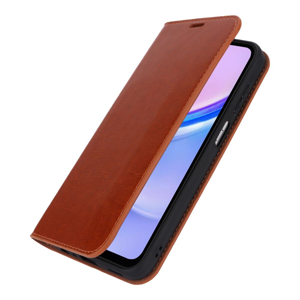 Samsung Galaxy A16 Genuine Leather Wallet Case Brown