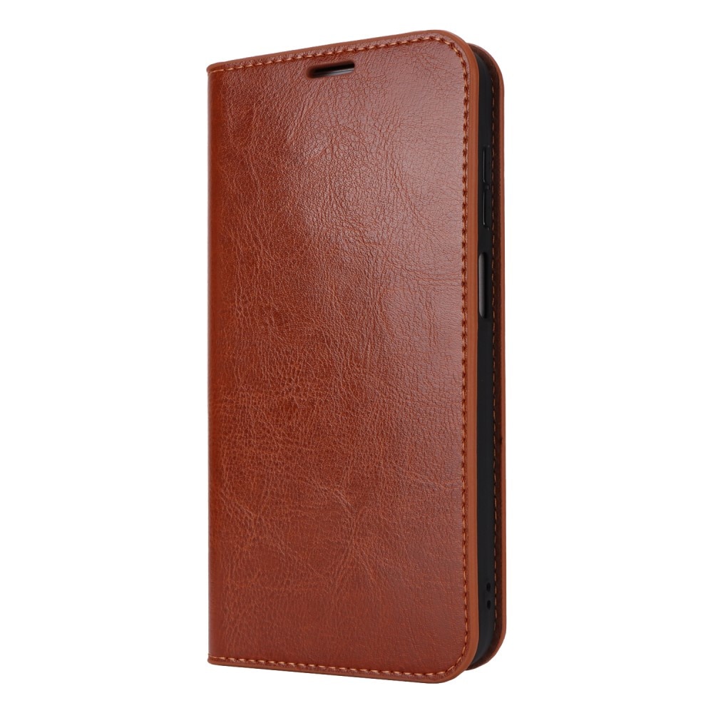 Samsung Galaxy A16 Genuine Leather Wallet Case Brown