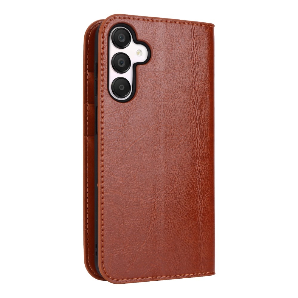 Samsung Galaxy A16 Genuine Leather Wallet Case Brown