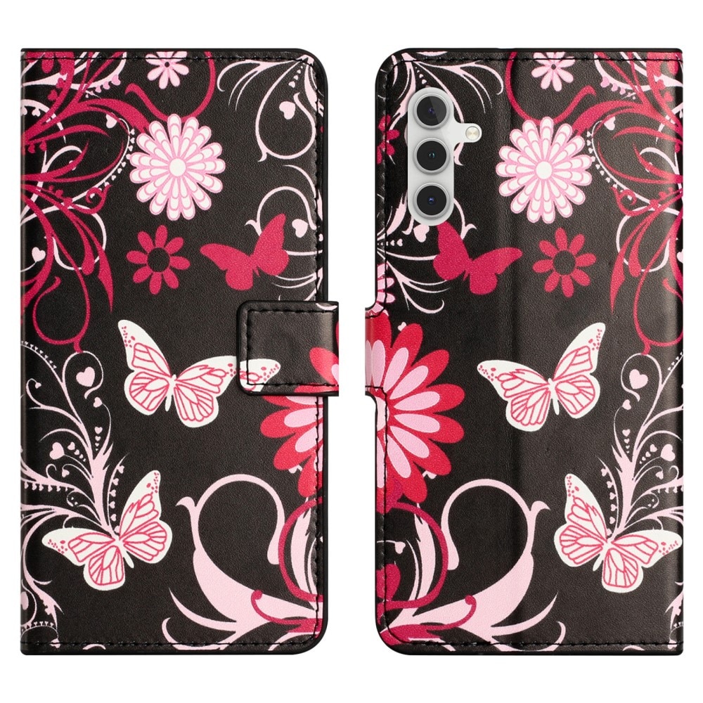 Samsung Galaxy A36 Wallet Case Black Butterfly