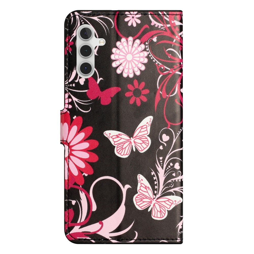 Samsung Galaxy A36 Wallet Case Black Butterfly