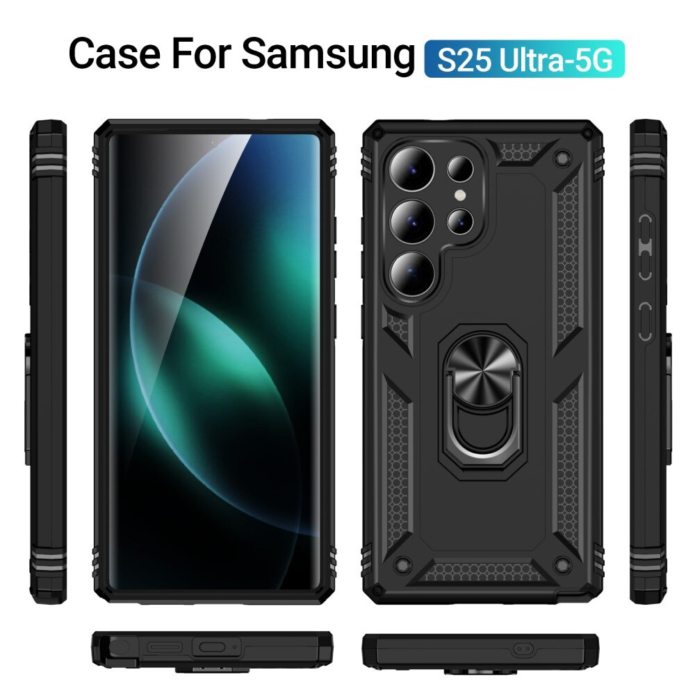 Samsung Galaxy S25 Ultra Hybrid Case Tech Ring Black