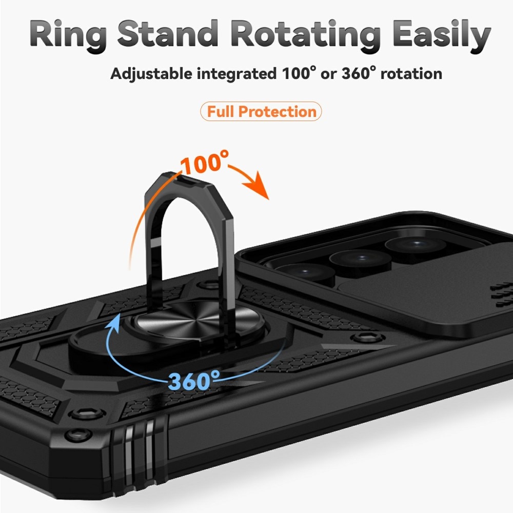 Samsung Galaxy S25 Hybrid Case Tech Ring w. Camera Protector Black