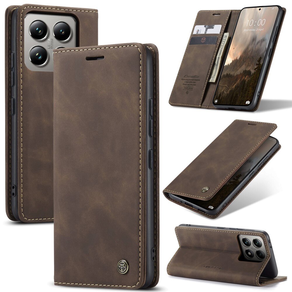 Xiaomi 14T Pro Slim Wallet Case Brown