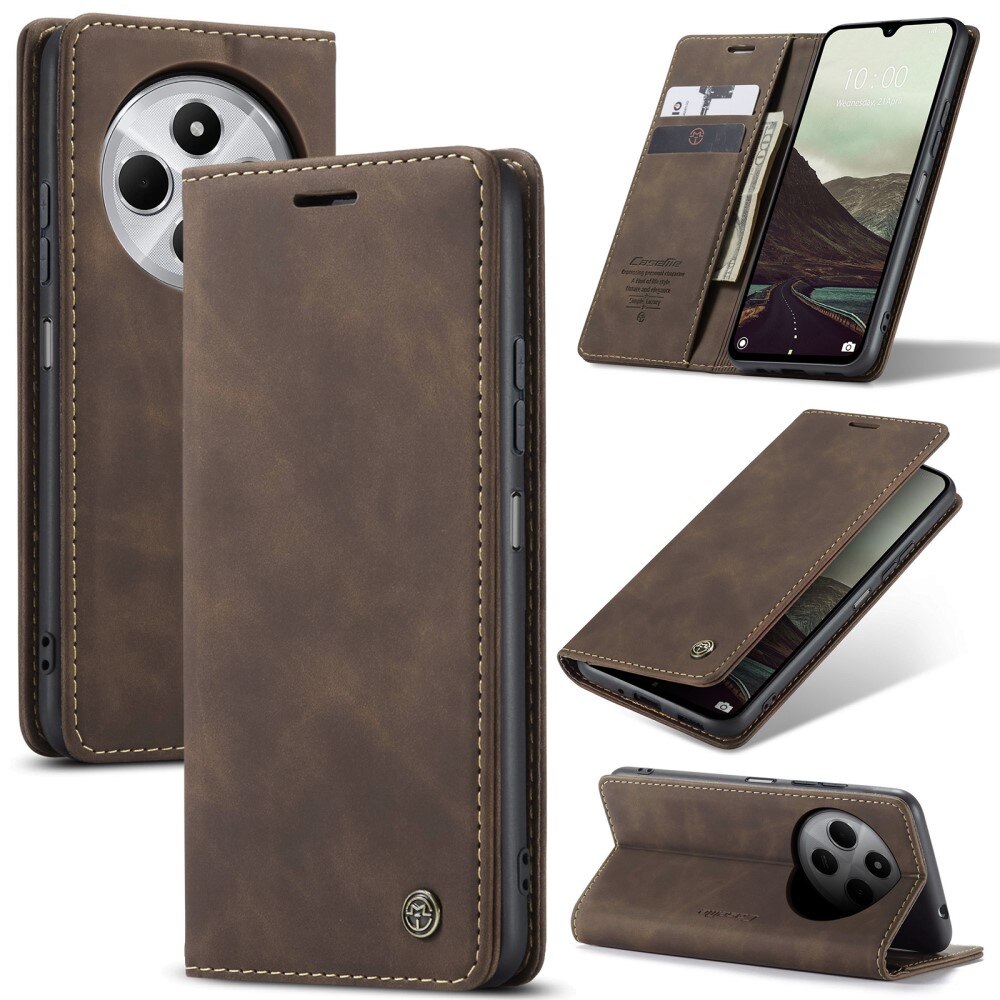 Xiaomi Redmi 14C Slim Wallet Case Brown