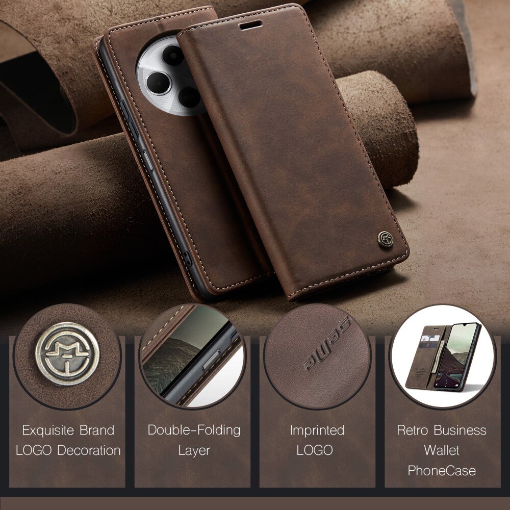 Xiaomi Redmi 14C Slim Wallet Case Brown