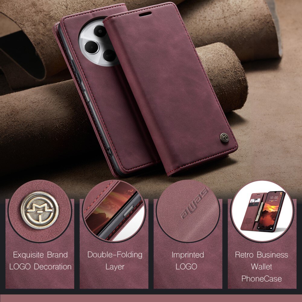 Xiaomi Redmi 14C Slim Wallet Case Red