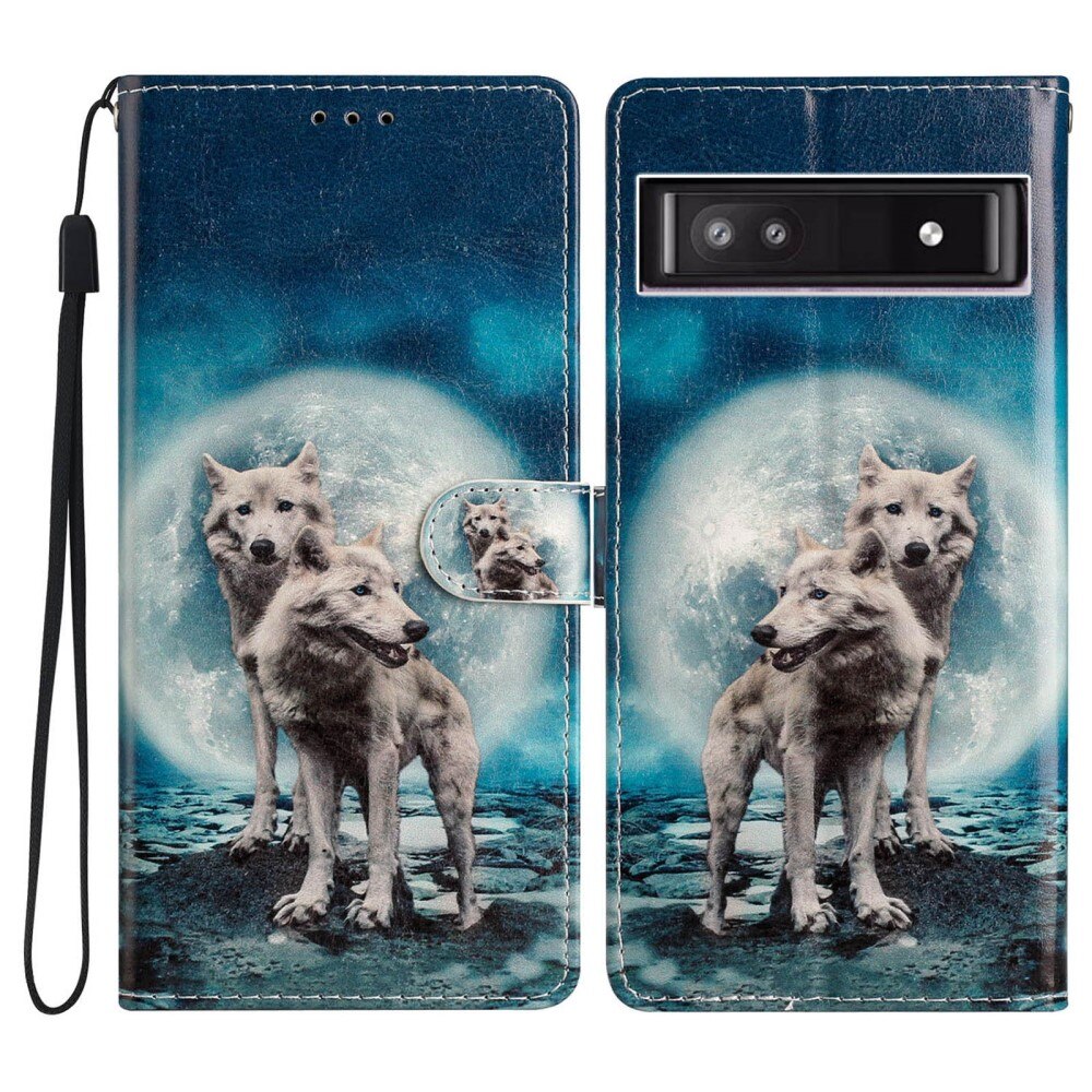 Google Pixel 9a Wallet Book Cover Wolves