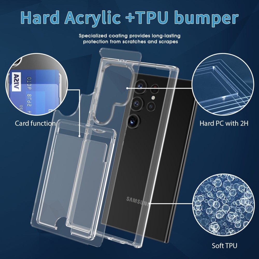 Samsung Galaxy S25 Ultra Hybrid Case Card Slot Transparent