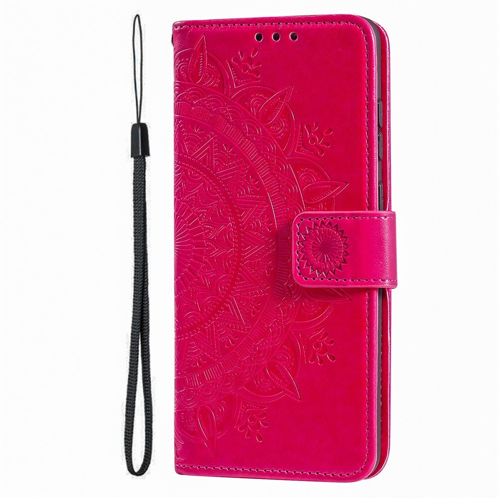 Google Pixel 9a Leather Cover Mandala Cerise