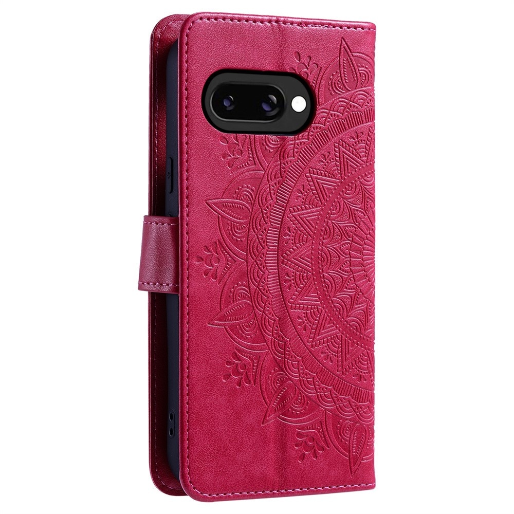 Google Pixel 9a Leather Cover Mandala Cerise