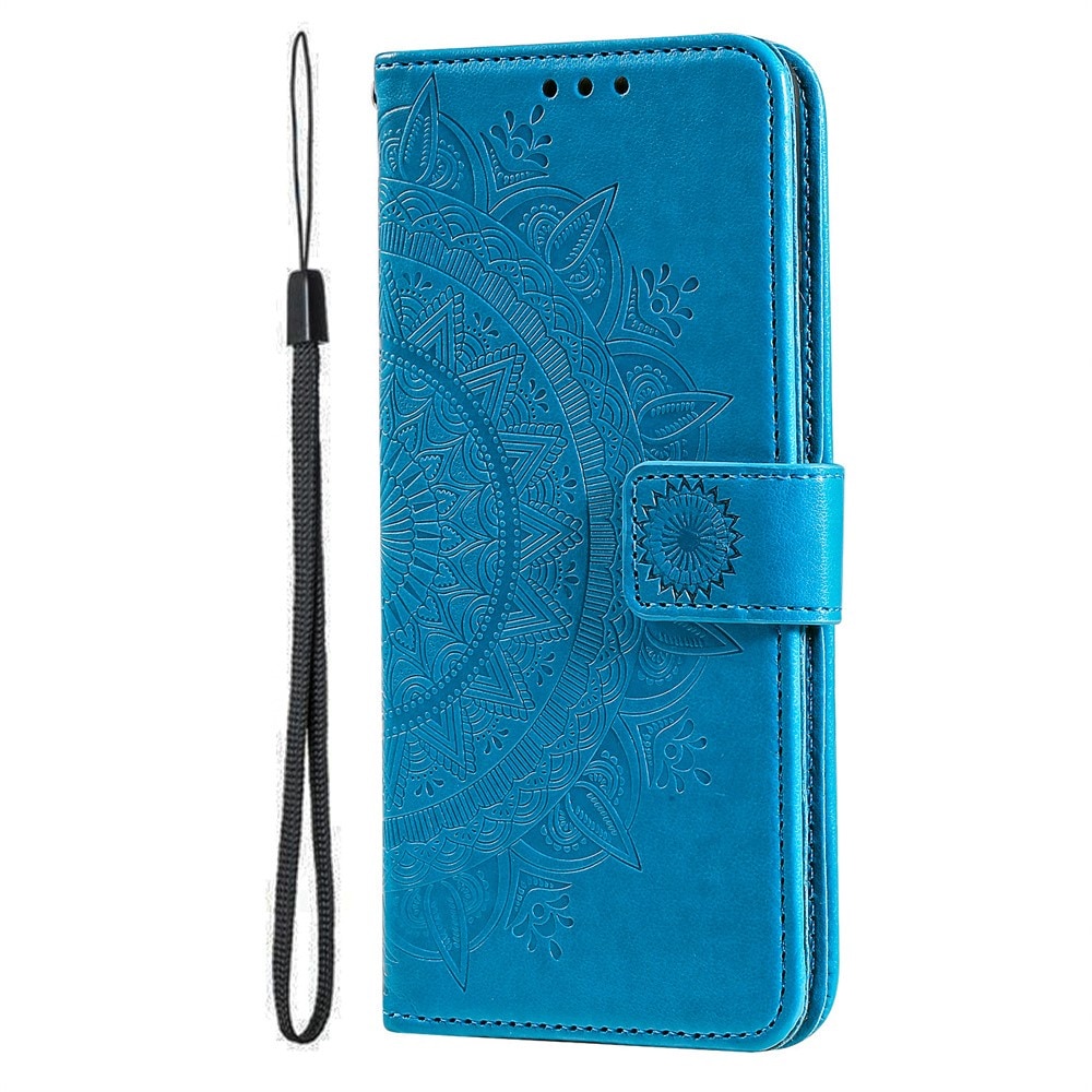 Google Pixel 9a Leather Cover Mandala Blue