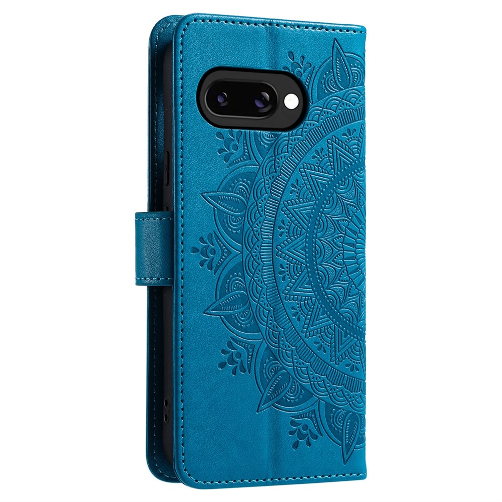 Google Pixel 9a Leather Cover Mandala Blue