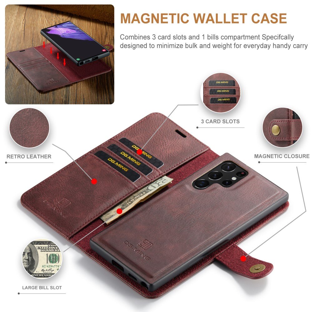 Samsung Galaxy S25 Ultra Magnet Wallet Red