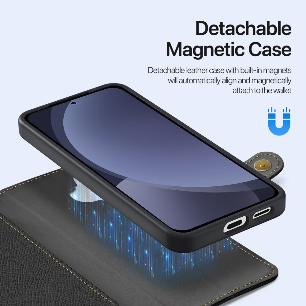 Samsung Galaxy S25 Lawa Series Magnetic Wallet Case Black