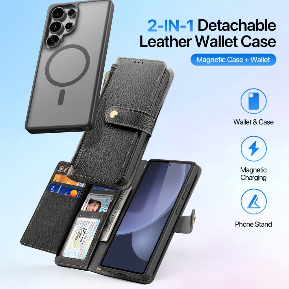 Samsung Galaxy S25 Ultra Lawa Series Magnetic Wallet Case Black