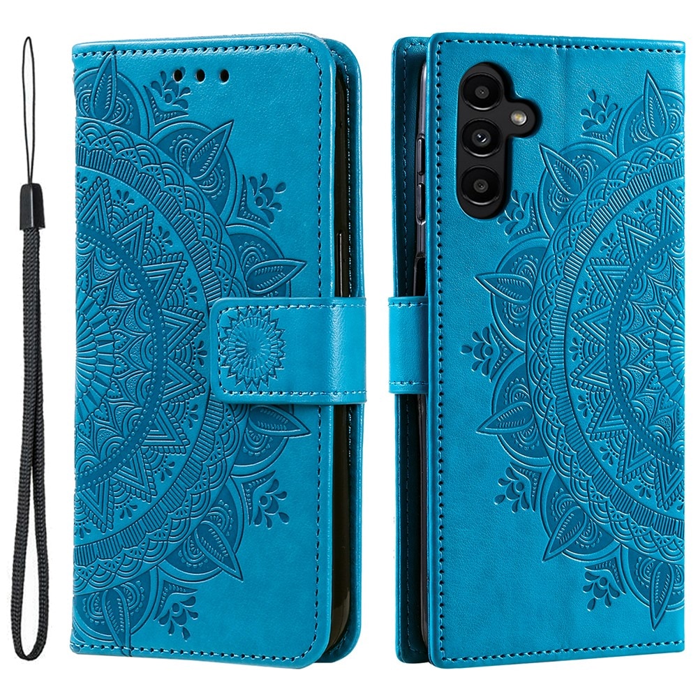 Samsung Galaxy A36 Leather Cover Mandala Blue