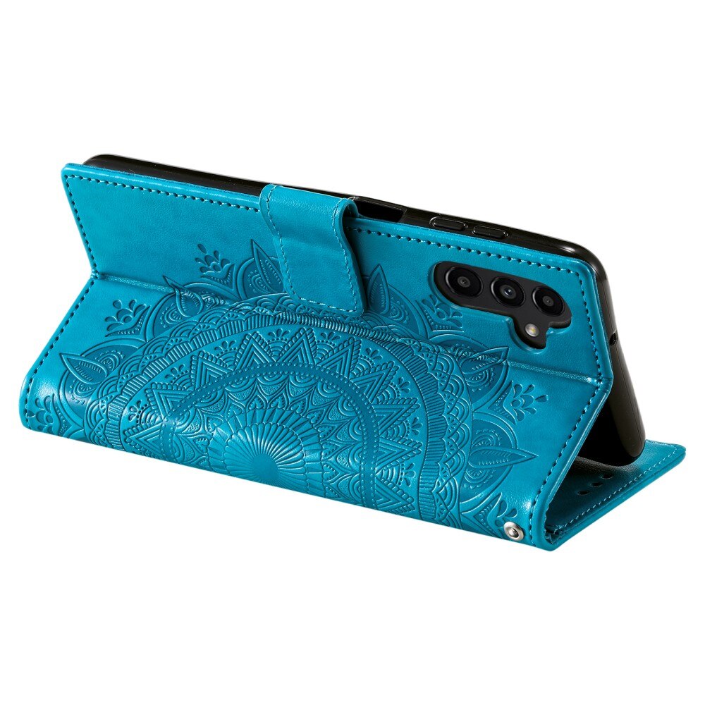 Samsung Galaxy A36 Leather Cover Mandala Blue