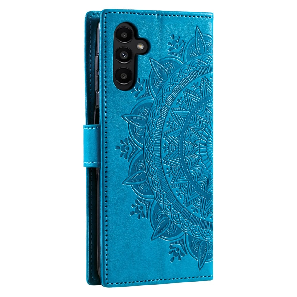 Samsung Galaxy A36 Leather Cover Mandala Blue