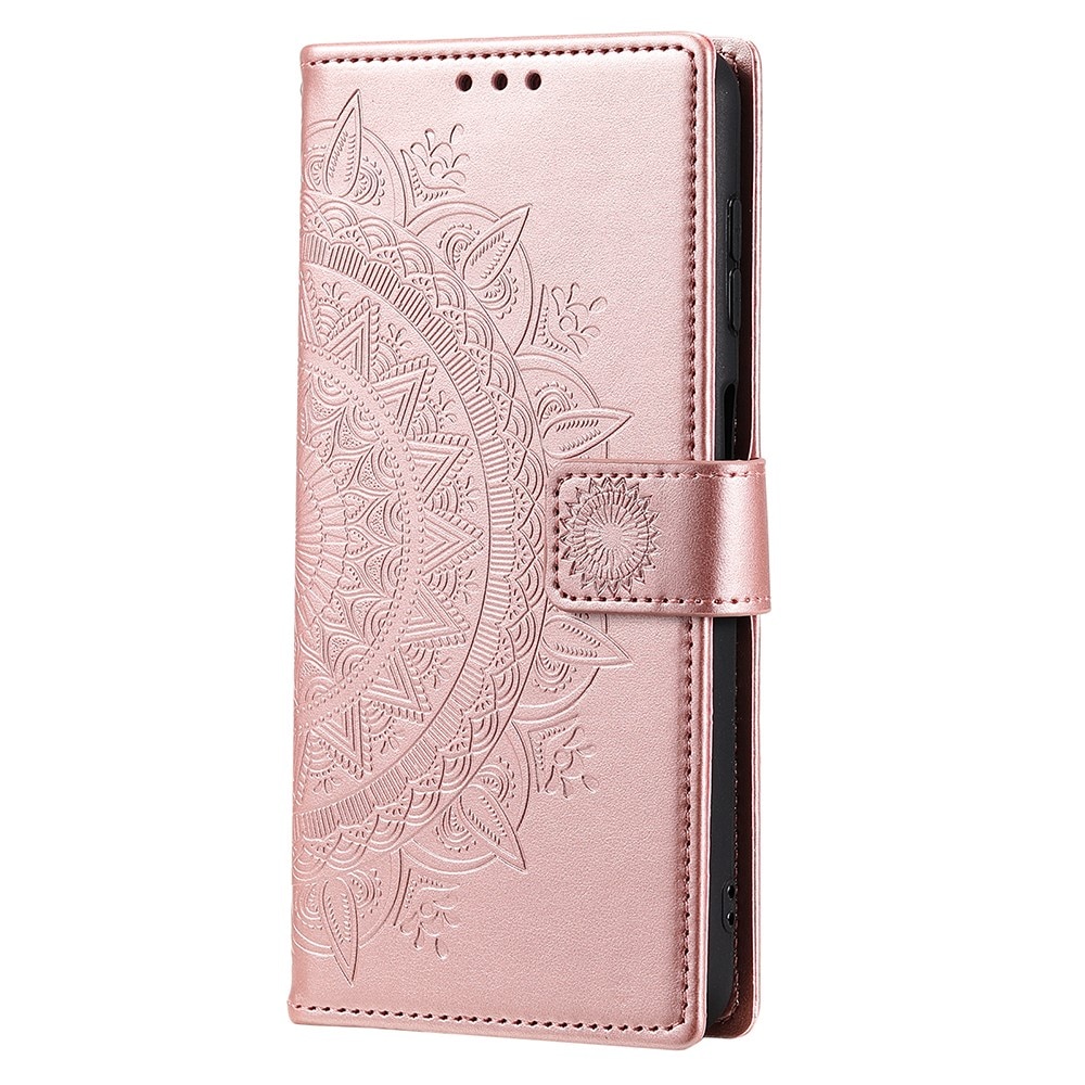 Samsung Galaxy A36 Leather Cover Mandala Rose Gold