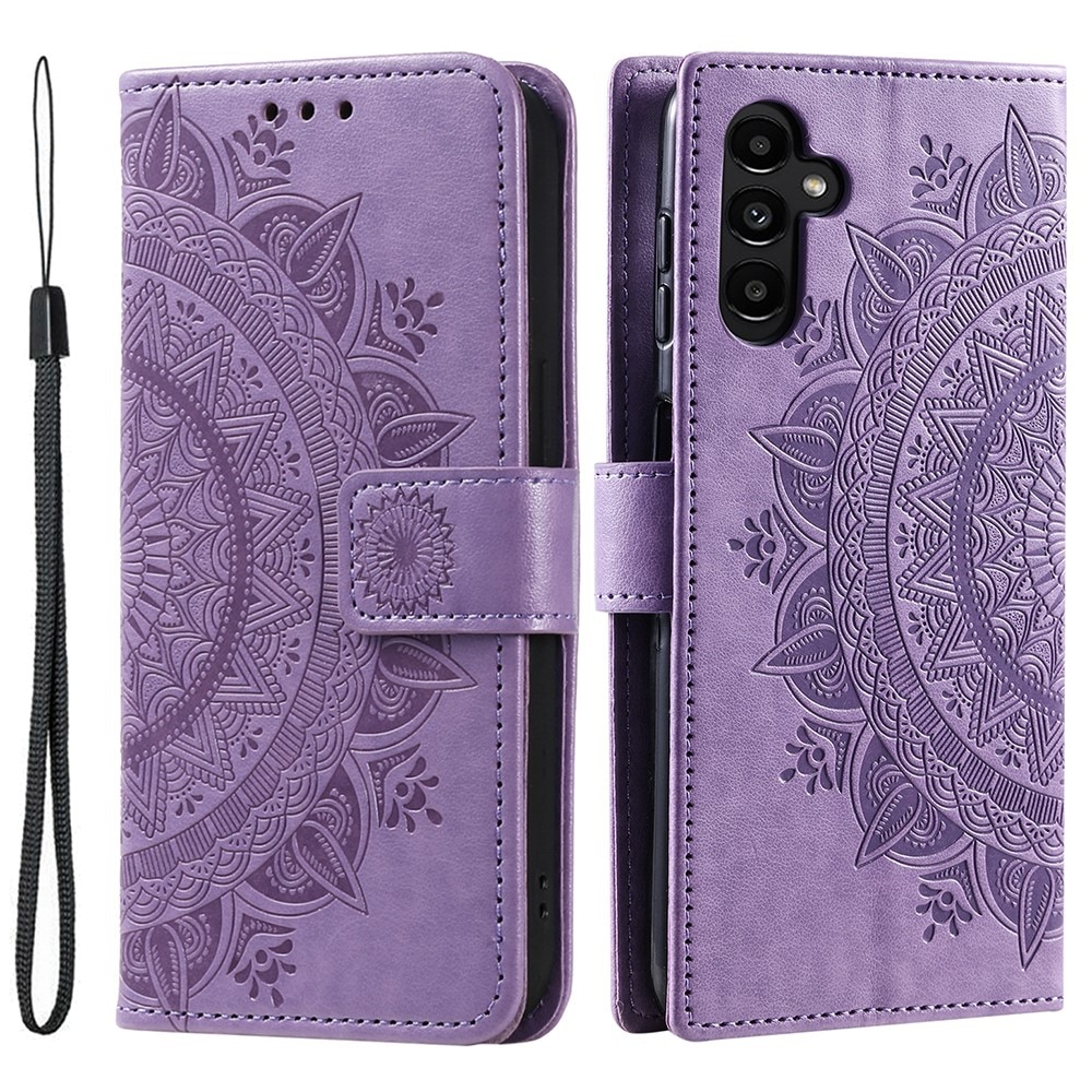 Samsung Galaxy A36 Leather Cover Mandala Purple