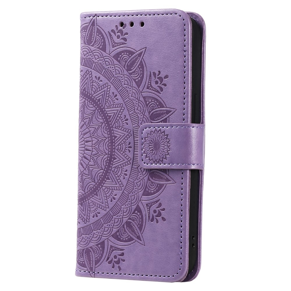 Samsung Galaxy A36 Leather Cover Mandala Purple