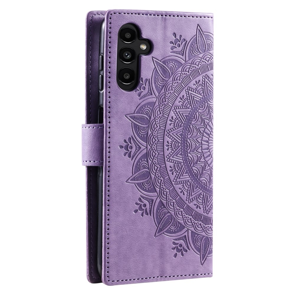 Samsung Galaxy A36 Leather Cover Mandala Purple