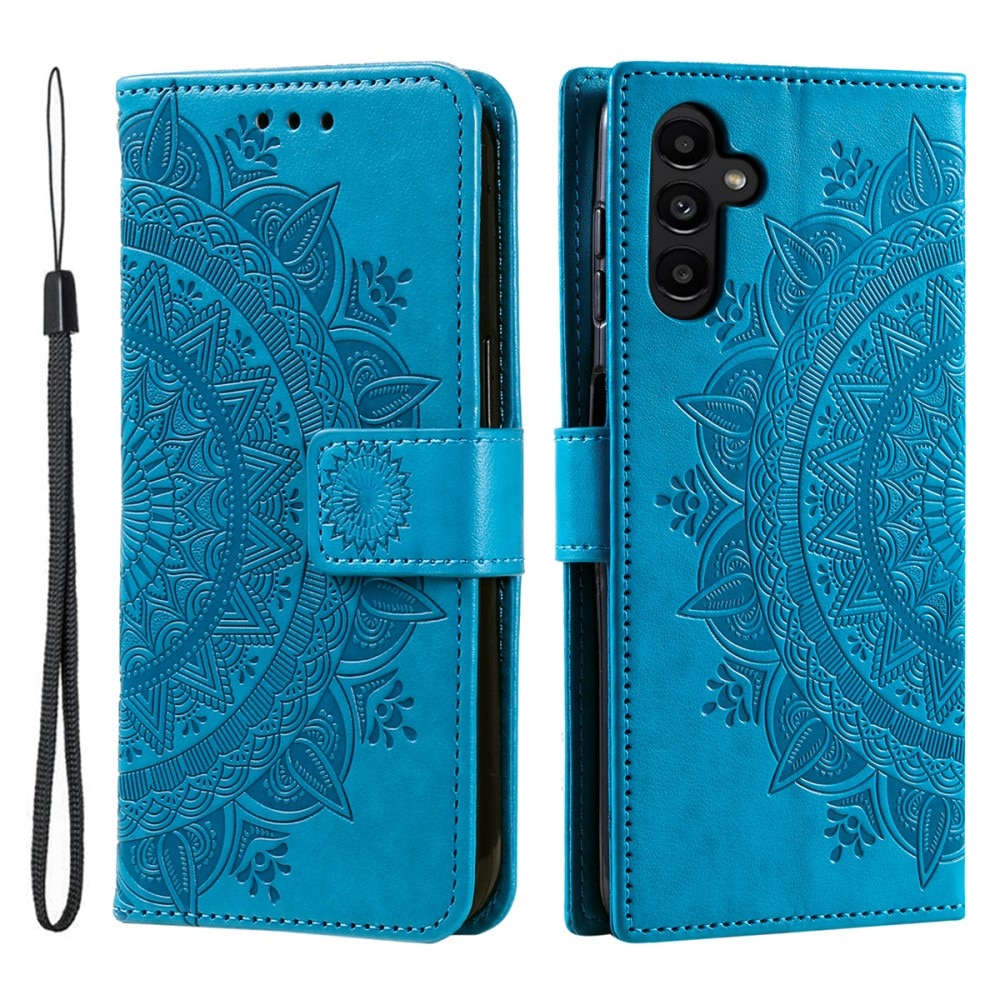 Samsung Galaxy A56 Leather Cover Mandala Blue