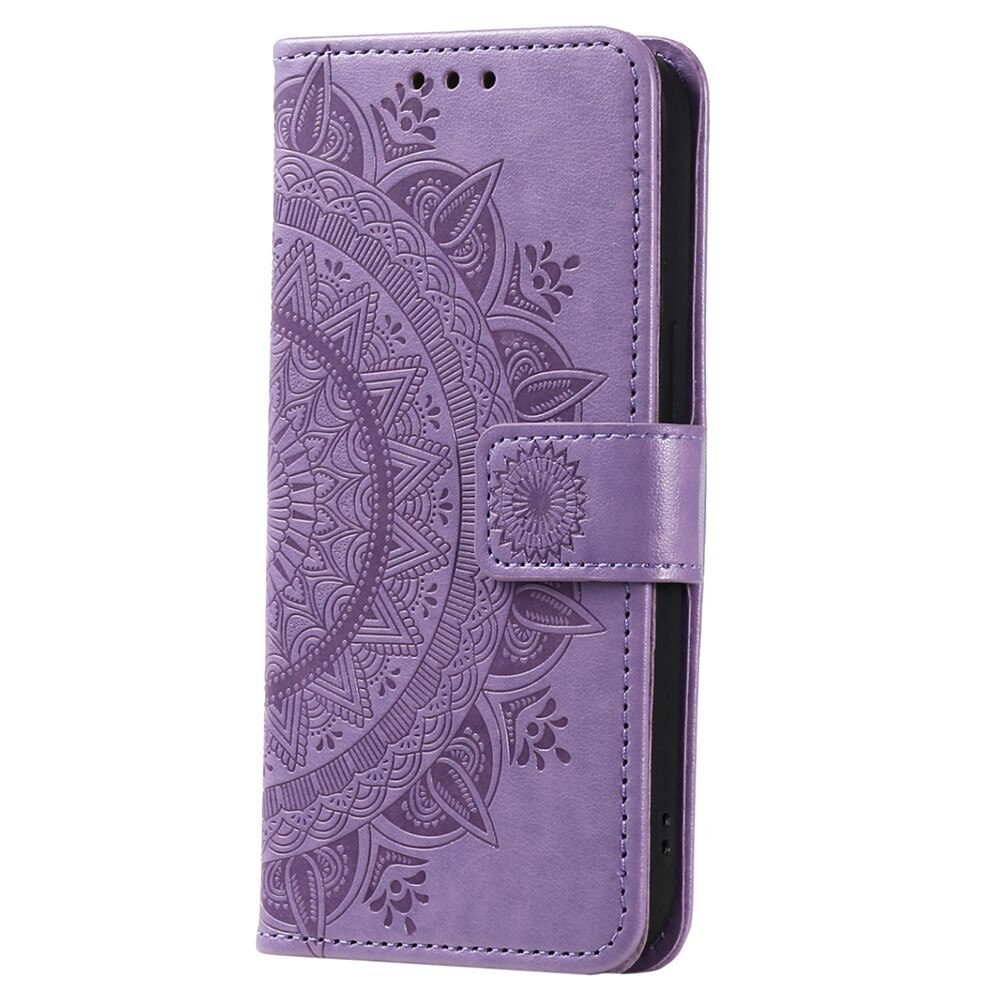 Samsung Galaxy A56 Leather Cover Mandala Purple