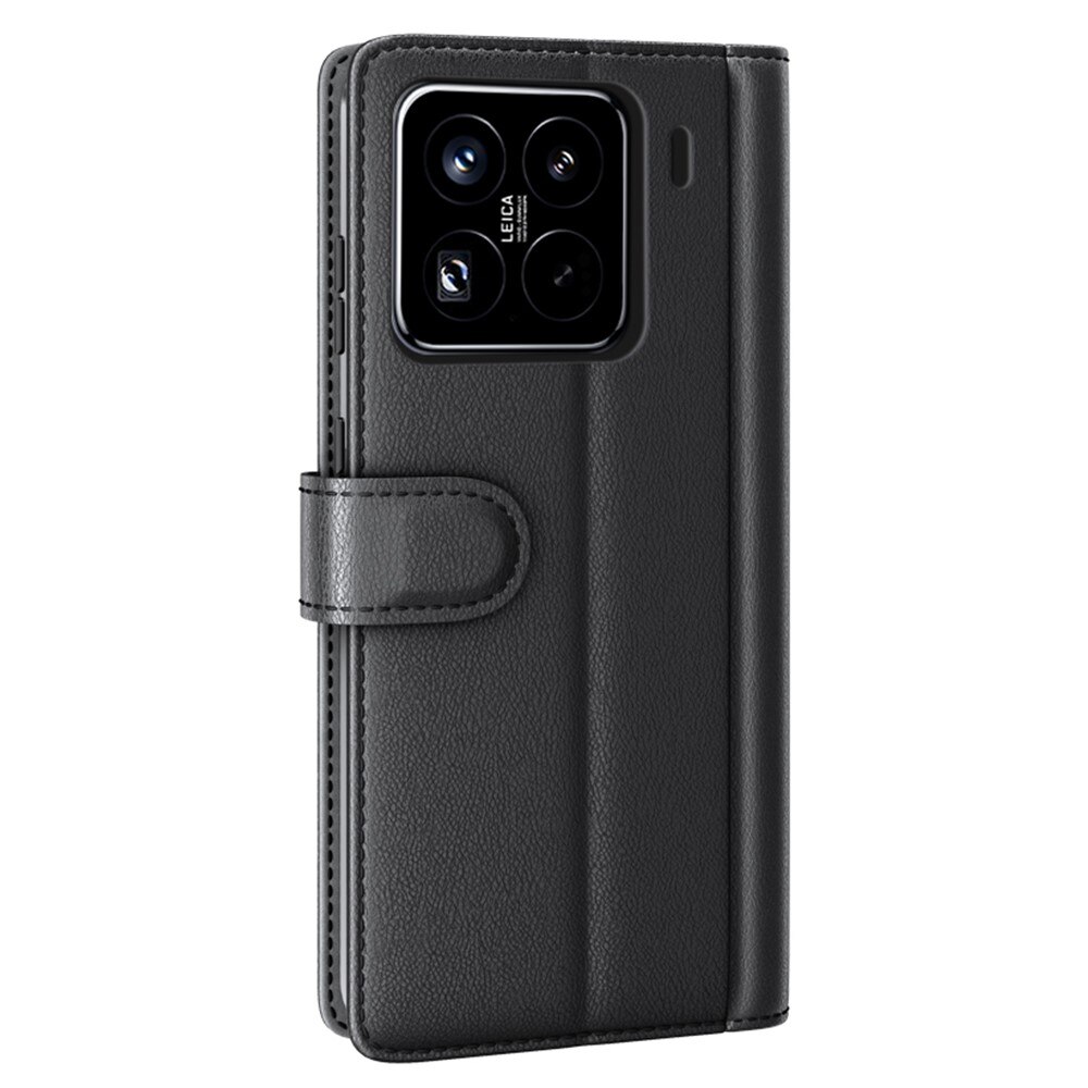 Xiaomi 15 Pro Genuine Leather Wallet Case Black