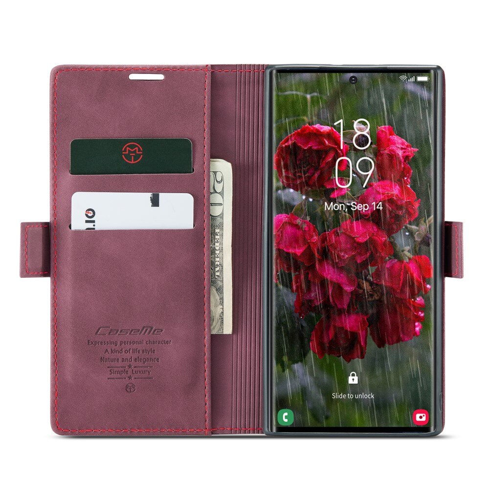 Samsung Galaxy S25 Ultra Slim Wallet Case Red