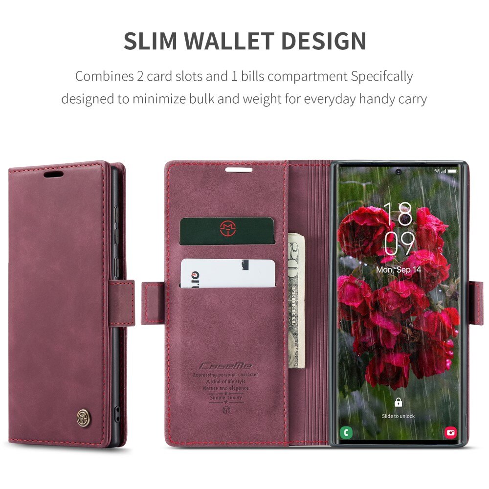 Samsung Galaxy S25 Ultra Slim Wallet Case Red