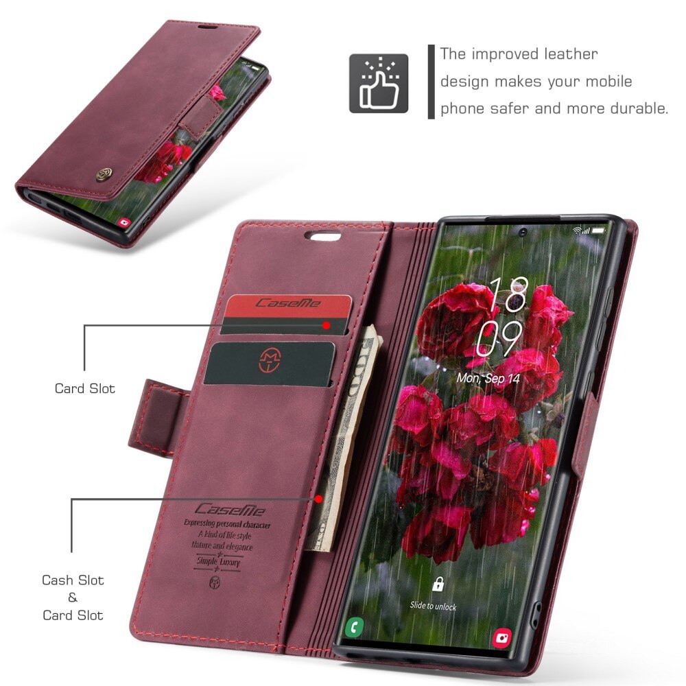 Samsung Galaxy S25 Ultra Slim Wallet Case Red